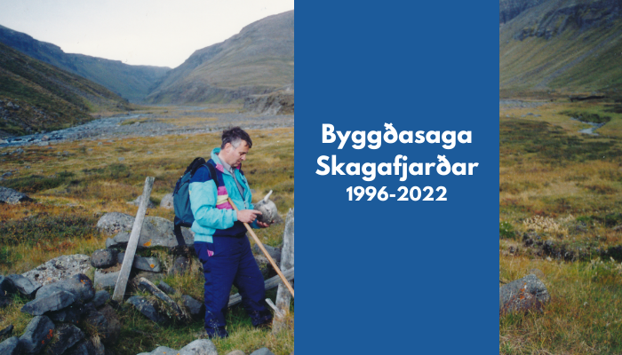 Hjalti Pálsson ritstjóri Byggðasögu Skagafjarðar við störf á vettvangi.