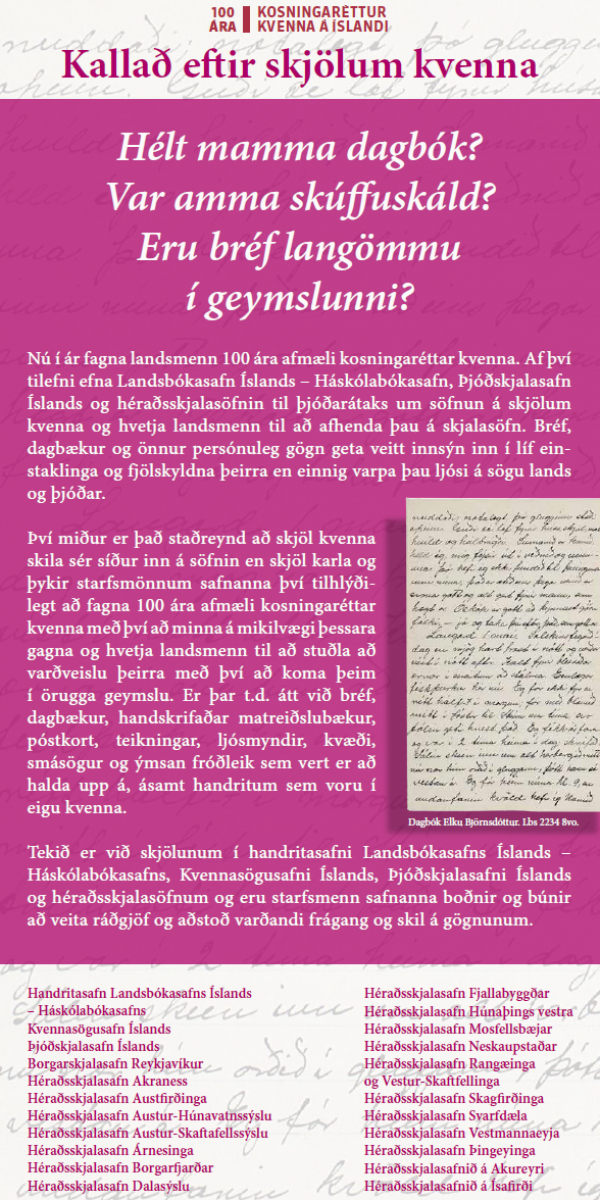 Kallað eftir skjölum kvenna