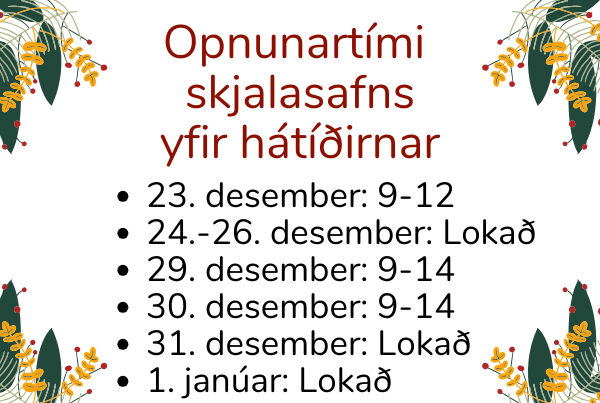 Opnunartími yfir jólin