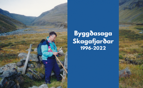 Hjalti Pálsson ritstjóri Byggðasögu Skagafjarðar við störf á vettvangi.