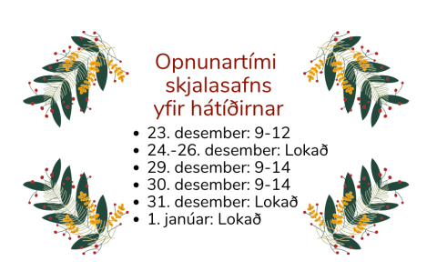 Opnunartími yfir jólin